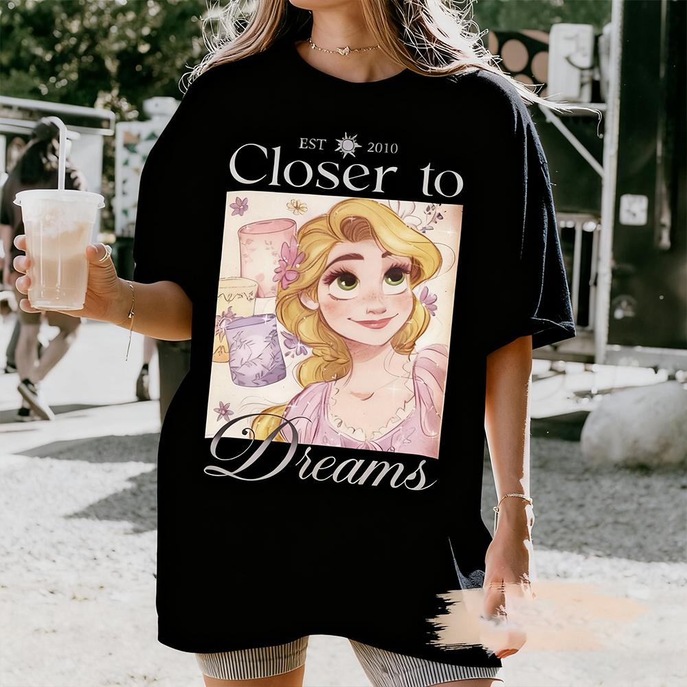 Vintage   Tangled Rapunzel  Cartoon Printed TShirt  Unisex Shortsleeved Retro Casual Fashion Tops Clothing
