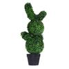 90cm Künstlicher Hasen-Formschnittbaum mit Lichterkette Falsche Hasenpflanze für Außen Innen Ferienhaus Dekoration