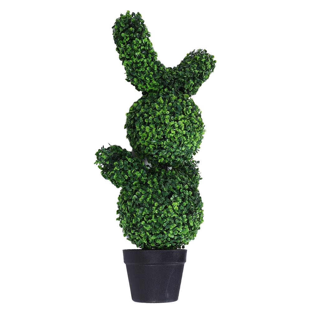 90cm Künstlicher Hasen-Formschnittbaum mit Lichterkette Falsche Hasenpflanze für Außen Innen Ferienhaus Dekoration
