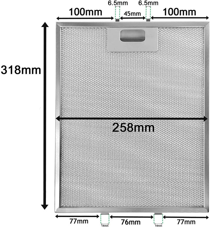 258x318 Range Hood Filter 12005749 Cooker Hood Filter 25,8x31,8