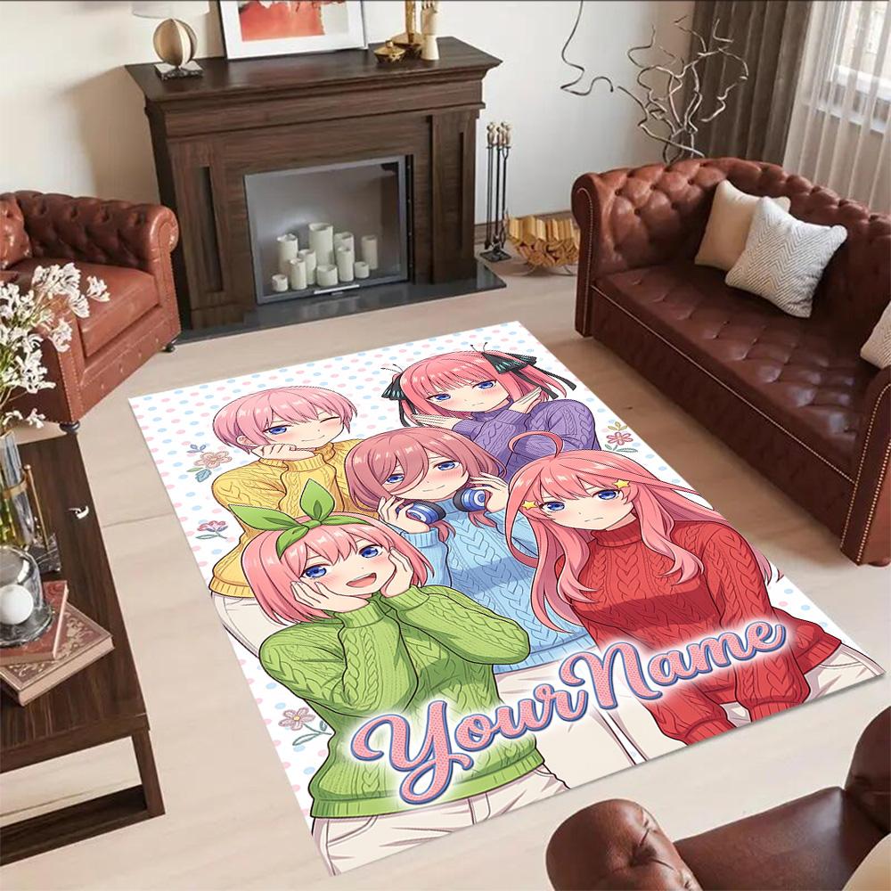 Quintessential Quintuplets Customize Your Name Carpet Perfect for Bedrooms Decorate room Balcony Kitchen Anti-slip Rug Office home decor