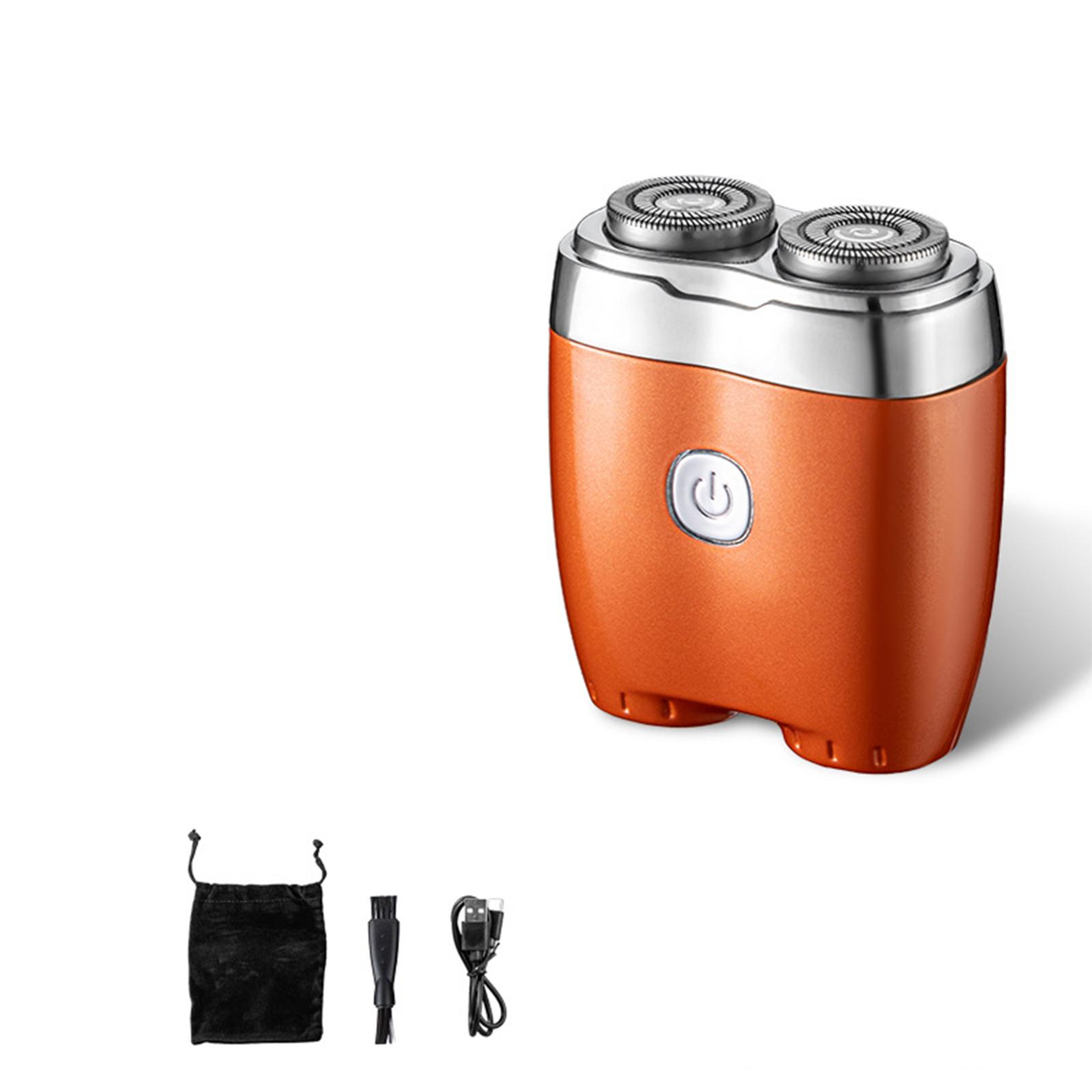 Электробритва, металлическая бритва, портативная, полностью моющаяся orange