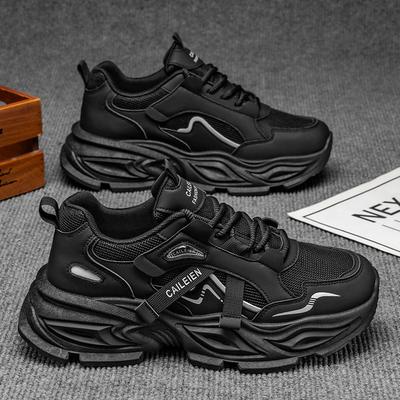 Herenschoenen Herfst Nieuwe Ademende Mesh Sportschoenen Heren Veelzijdige Dikke Zool Verhogende Casual Dad Schoenen