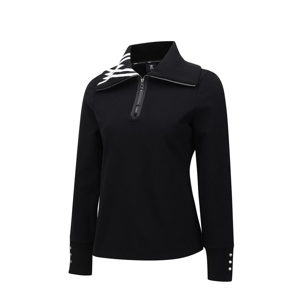 ANEW GOLF W Logo Point Collar L/Ts_Bk