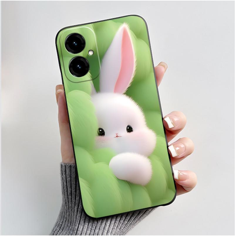 For Cricket Icon 2026 Case AT&T Propel 3 5G (U656AA) Back Cover Cute Love Rabbit Funny Soft Silicone Black Protective Phone Case
