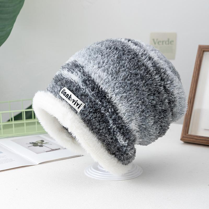 New Loose Dandy Hat Lazy Style Gradient Beanie Hat Fashion Winter Hats For Women Streetwear Multicolour Warm Hats For Girl