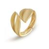 Chunky Punk Exaggerated Gold Plated Color Wide Leaf Large Opening Bracelet for Women Girls Daily Party Metal Jewelry