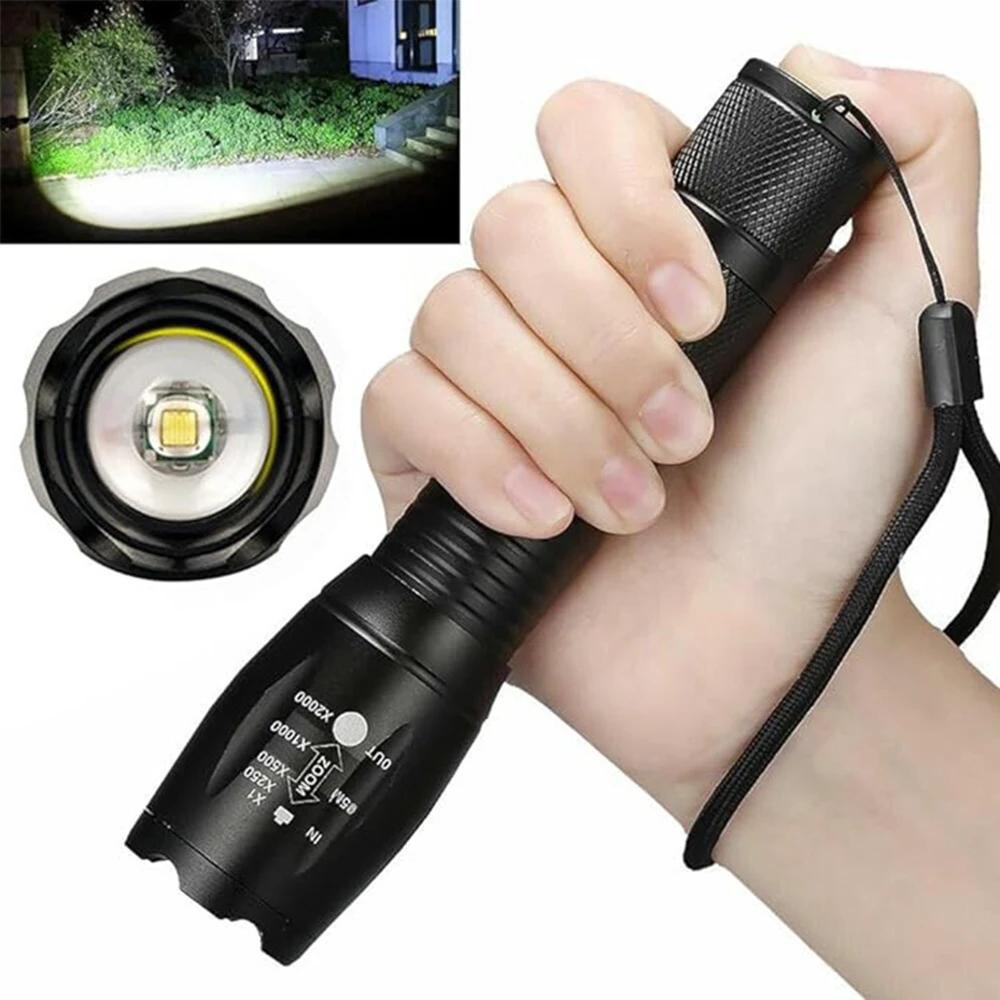 High Power T6 LED Flashlights Camping Torch 5 Light Modes Zoom Light Aluminum Alloys Waterproof Material Use 18650 Battery