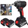 AC 110-240V 520NM 1/2 Inches Max, Brushless Impact Wrench 288VF  Li-ion Electric Wrench with 2 Batteries for Battery