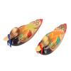 1 Pair Wooden Mandarin Ducks Figurine Colorful Love Birds Duck Statue Handmade Decorative Sculpture