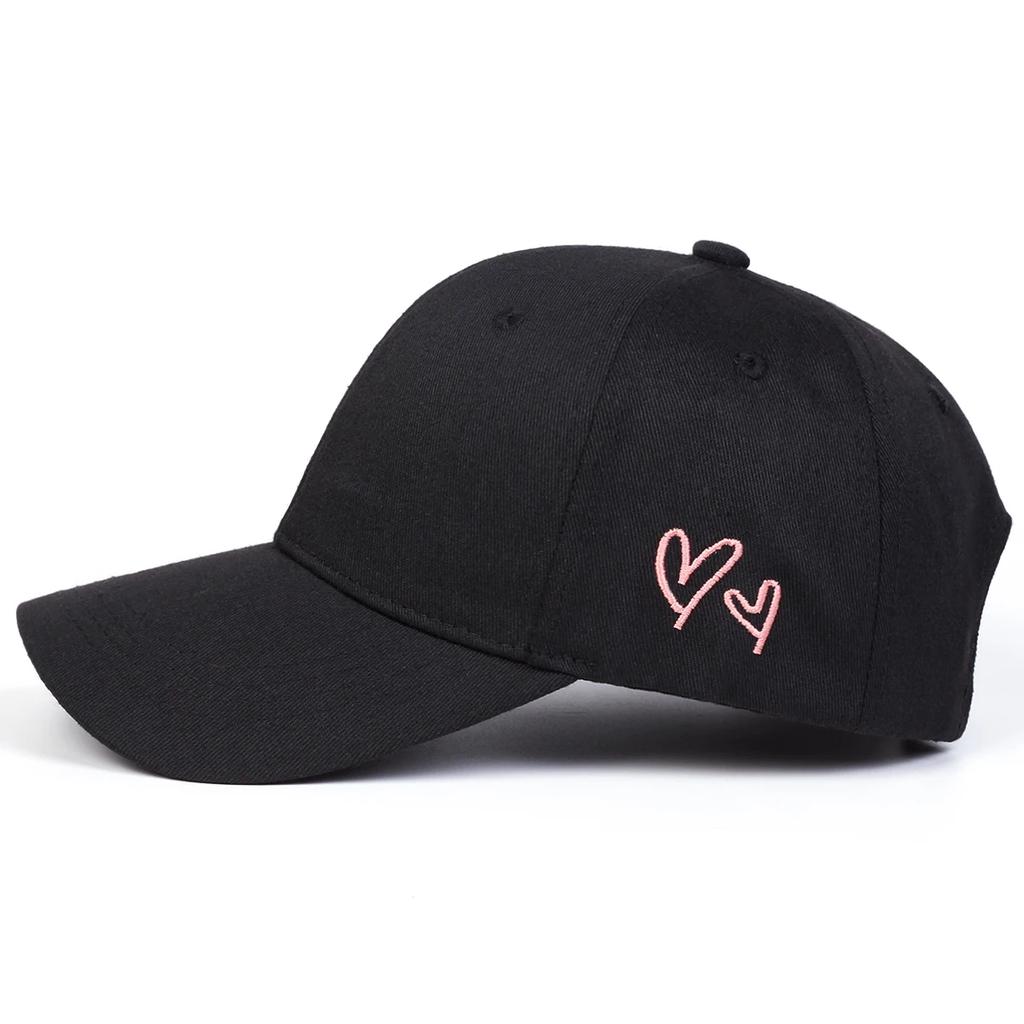 Unisex Liebes-Stickerei Baseballkappen Frühling und Herbst Outdoor Verstellbar Lässige Hüte Sonnenschutzhut Sportkappe