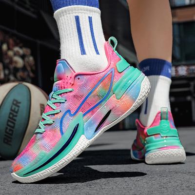 Men's Basketball Shoes with Low-top Mesh Breathable Anti-slip and Shock-absorbing Lightweight and Practical Student Sports Shoes