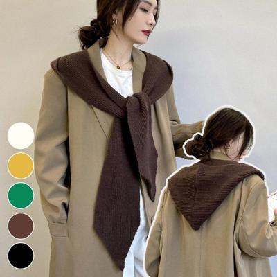 Women's Winter Daily Simple Knit Hooded Muffler Scarf