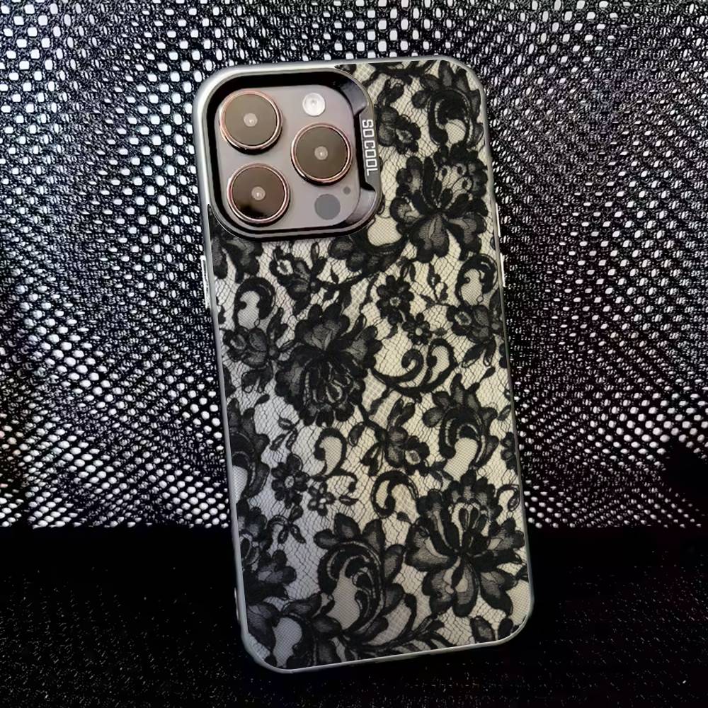 Mode Spitze Handyhülle Für iPhone 16,15,14,13,12,11,8,7,Pro,Max,Plus,Mini,XS,SE Anti-Fall Schwarz Matt Hart