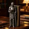 Reading Room Medieval Decor Knight Bookshelf Decor, Armored Bookend Statue, Gothic Library Shelf Decoration, Guard Castle Theme Home for Bookshelves,