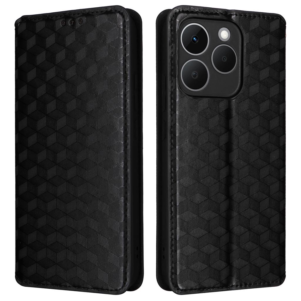 For Realme 15T 5G Case Wallet Rhombus Imprinted Leather Phone Cover