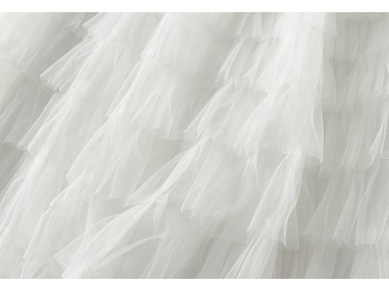 Women's Spring/Autumn 2024 Mesh Ruffle Midi Skirt, Socialite Long Slimming Cake Skirt 2210