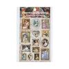 Yuxian Antique Collection: Embossed Oil Painting Stickers - Retro European Style, Journal Decoration, 2 Sheets, 4 Designs.