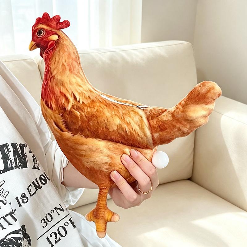 30CM Simulated Egg Laying Hen Doll 3D Simulation Chicken Fill PP Cotton Stuffed Doll Toy Gifts For Kids Home Room Decor