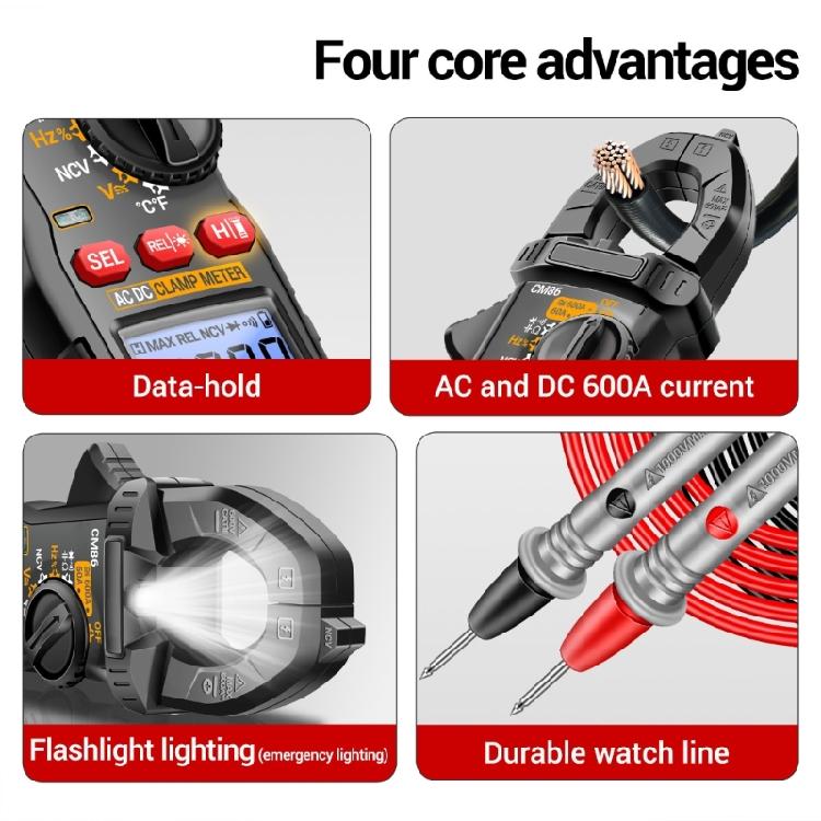 Precisions Digital Clamp Meter with User Friendly Design & Backlit Display Upgrades for Diverse Electrical Testing Needs
