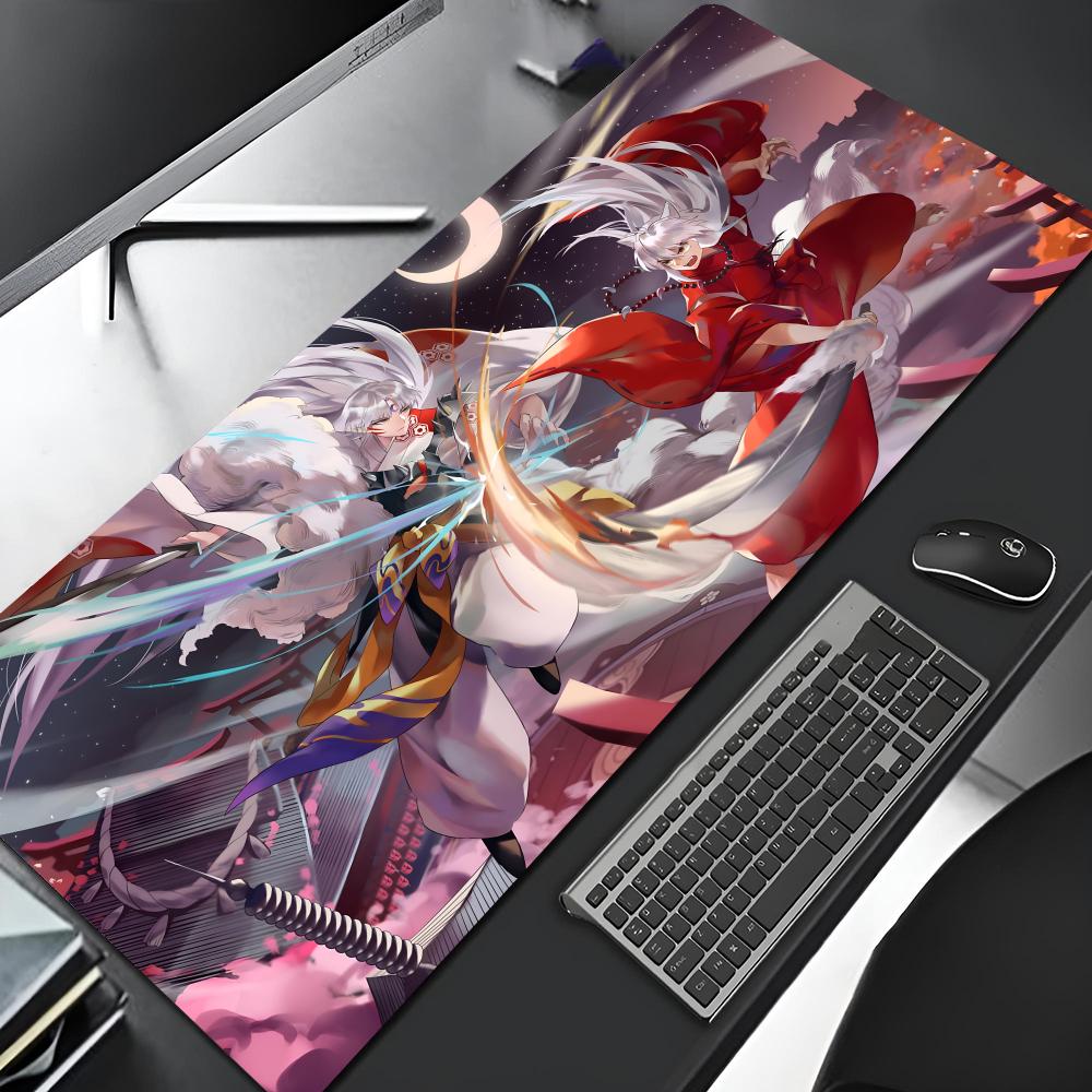Anime Inuyasha Mouse Pad Edge Big Gaming Locking Computer Gamer Large Kawaii Rubber Art Mousepad Laptop Desk Mat