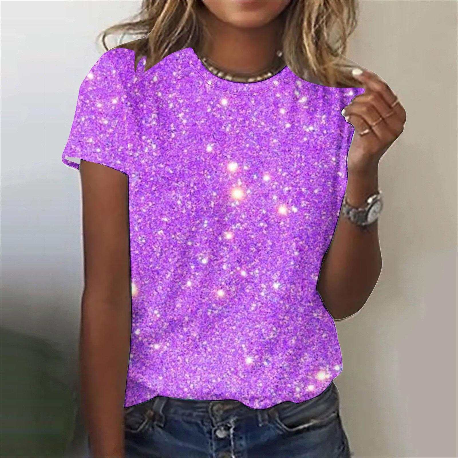 

Жіноча футболка з круглим вирізом, модна футболка з 3D цифровим принтом та короткими рукавами XL