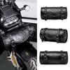 Motorcycle Front Tool Bag Gothic Style Design PU Leather Construction Waterproof Storage Easy Installation