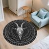 Tappeto Rotondo con Testa di Ariete Runica, Tappeto per Soggiorno Camera da Letto Divano Sala Giochi Decorazione, Tappetino Antiscivolo