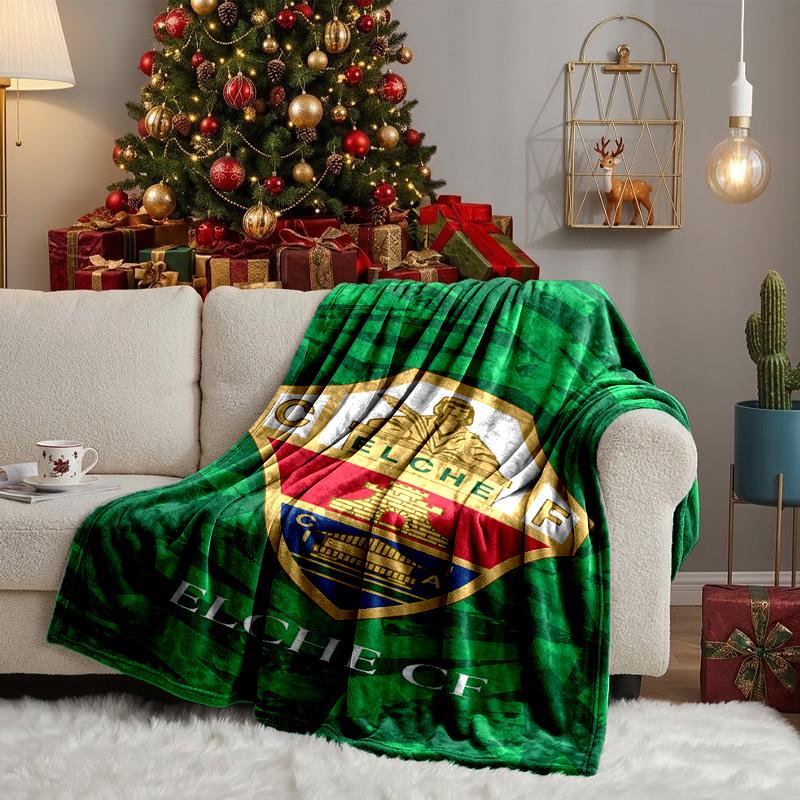 Football Elche Crest Design Blanket Lightweight Ideal Bedding Blanket Perfect for Travel, Camping, Living Rooms, Offices, Sofas, Fan Christmas gift