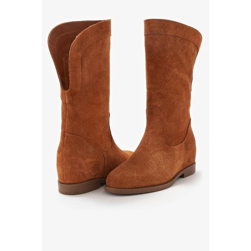 100% Genuine Leather Handmade Women's Hidden Heel Boots