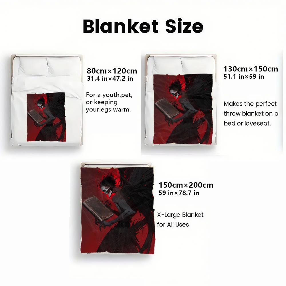 Shinigami Book Print thin Flannel Blanket for Bedrooms,Living Rooms,Sofas Blankets,Lunch Breaks,blankets fluffy blanket