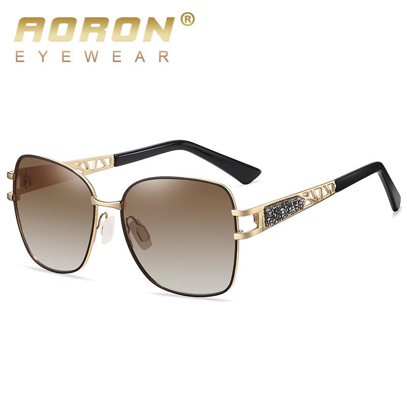 Women's 2022 Fashion Metal Polarized Rhinestone Sunglasses, Large Frame A683