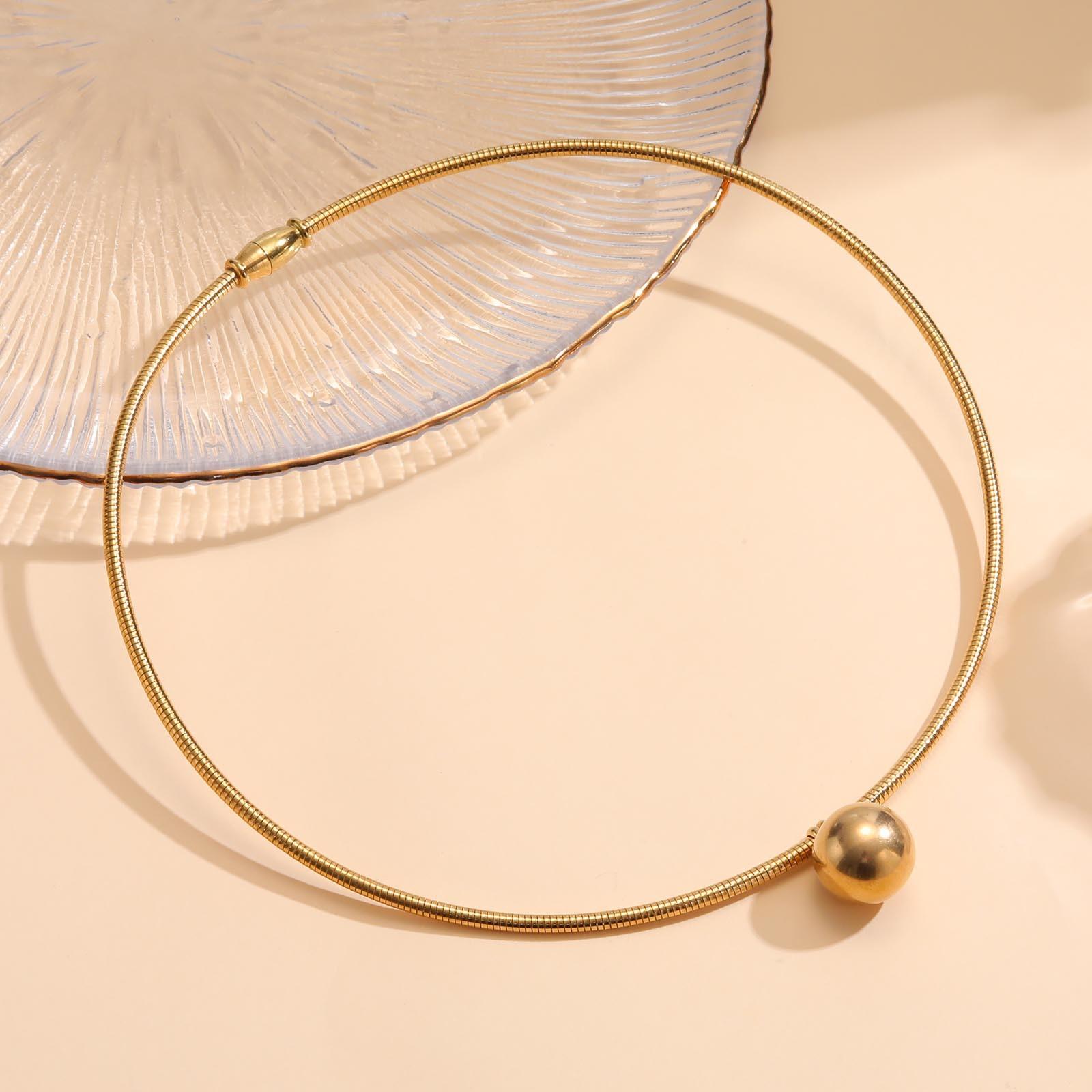 

Round Ball Pendant Stainless Steel Chockers Sexy Necklace For Women Stainless Steel Jewelry Mom Girlfriend Valentine s Day Gift