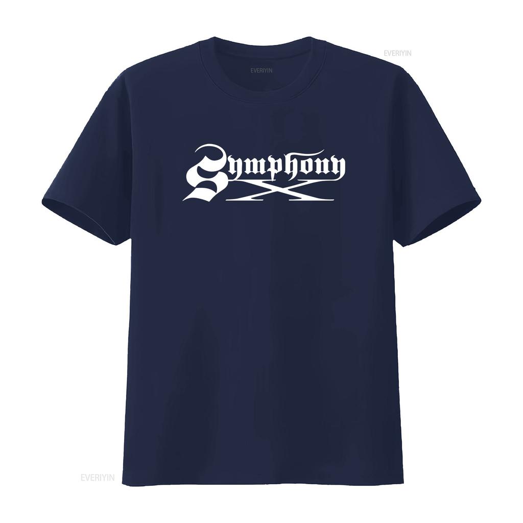 Symphony X Gothic Font Design T Shirt for Men and Women Available in Sizes S XXL Colors Black White vintage Washed Versatile