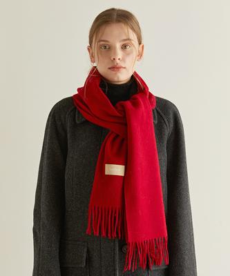 Hallen Wool Color Muffler (M007_Red)