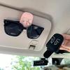 Car Sun Visor Glasses Clip Cute Pink Bow Durable ABS Material Sunglasses Storage Holder Auto Interior Decor