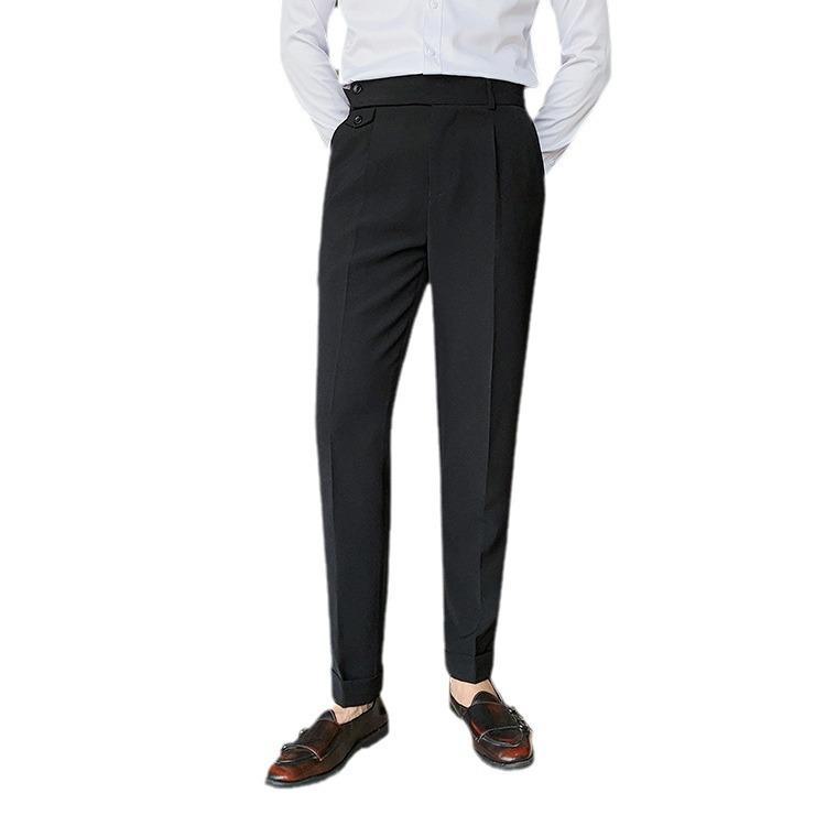 Men's Retro Designer Nine-Point Casual Pants - Wrinkle-Resistant & Stylish