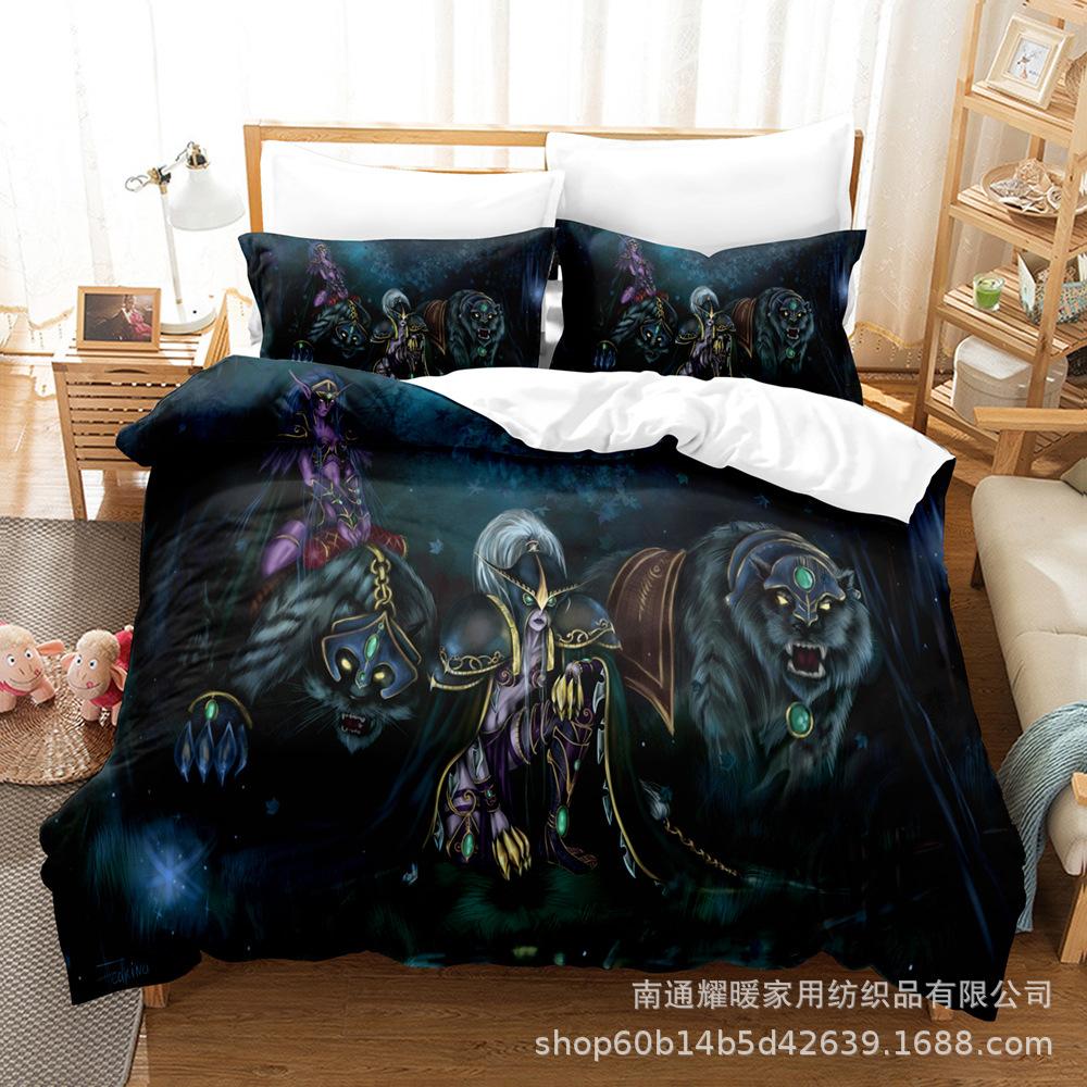 3D Digital Printing Bedding Four-Piece Set Three-Piece Set Warcraft Bed Sheet Quilt Pillow