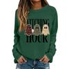 Women's Casual Halloween Print Long Sleeve Crewneck Top for Fall Party and Everyday Wear