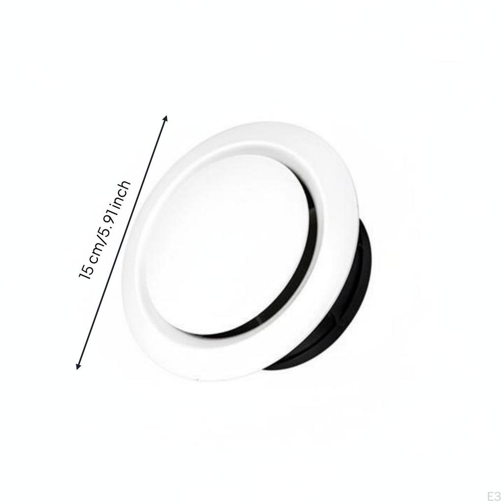 Round Adjustable Air Vent Rotary Control Outlet Ceiling Ventilation Grille for Washroom,