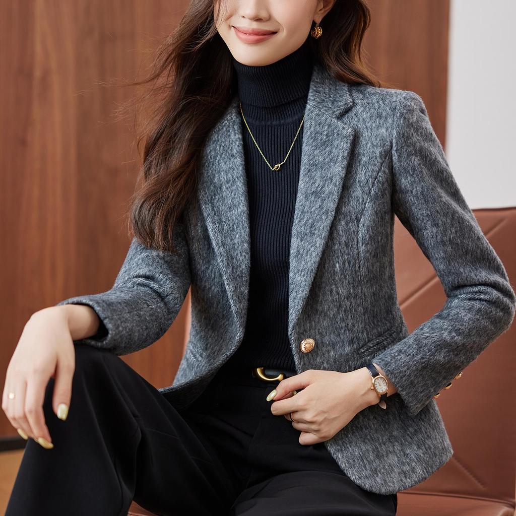 Women's Petite Wool Blazer - Stylish & Versatile Short Suit for Autumn/Winter 2025