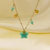 Natural Star Pendant Neck Chain Vintage Women Neck Choker Star Stone Necklace  Neck Decoration