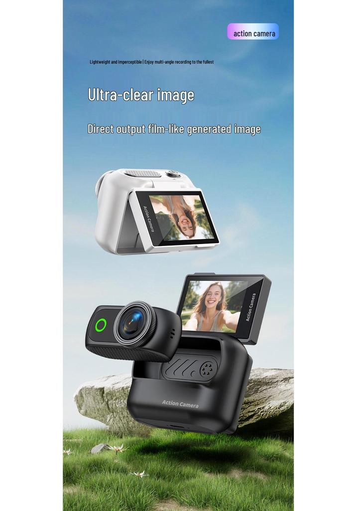 Compact Wifi Outdoor Sports Camera with Magnetic Back Clip for Vlogging