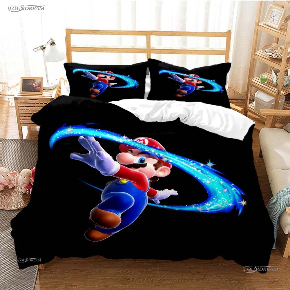 Mario Cartoon Game Cute All Season Duvet Cover Comforter Bedding Sets Soft Quilt Cover And Pillowcases Single/Double/Queen/King