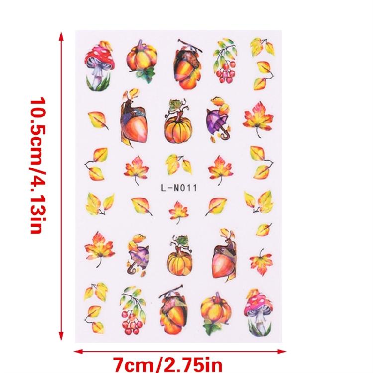 Elegant Ginkgo and Maple Leaf Nail Art Stickers 6 Sheets Easy Apply Nail Decals Women's Nail Decoration for Autumn Nail