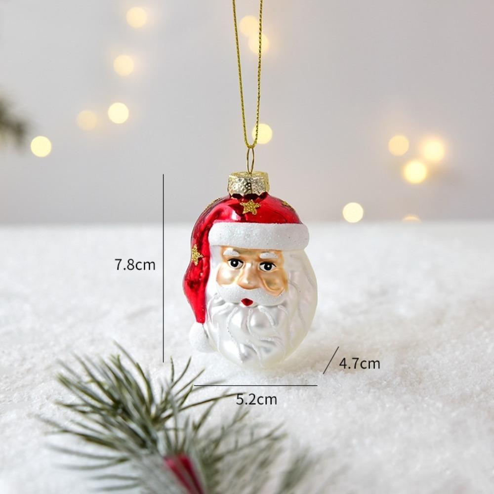Western Decor Christmas Glass Pendant Snowman New Year Ornaments Party Supplies