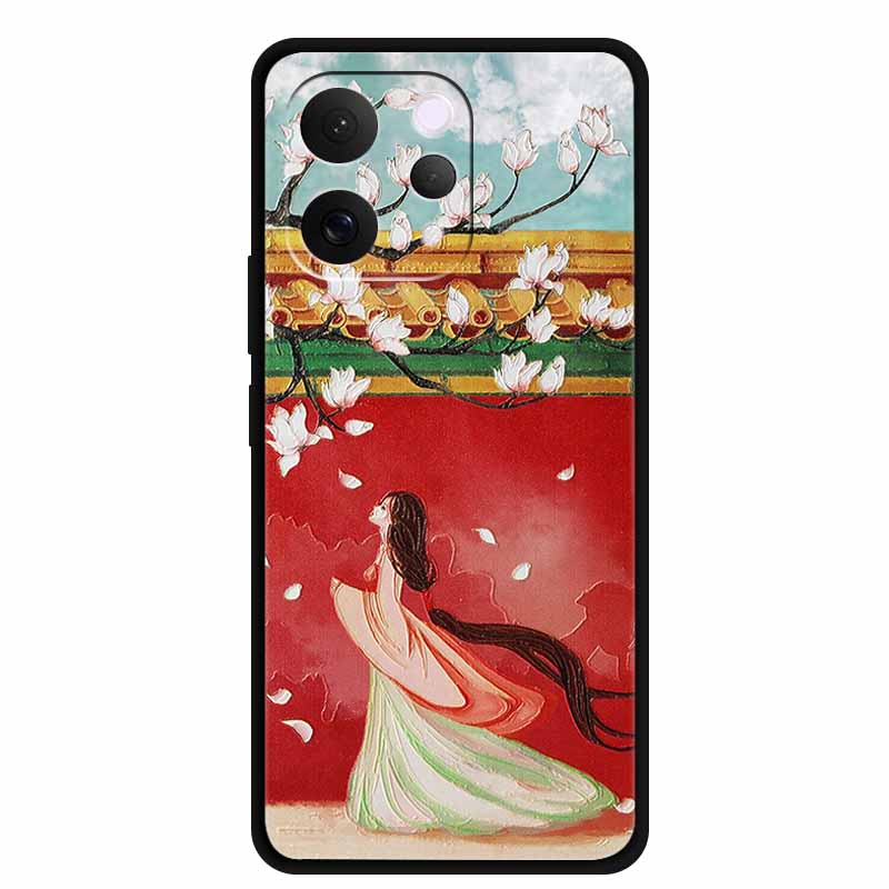 For Vivo S50 5G Case 3D Emboss Flower Black Silicone Soft Back Cover Case For Vivo S50 2025 Phone Case 6.59" Coque V2528A Fundas