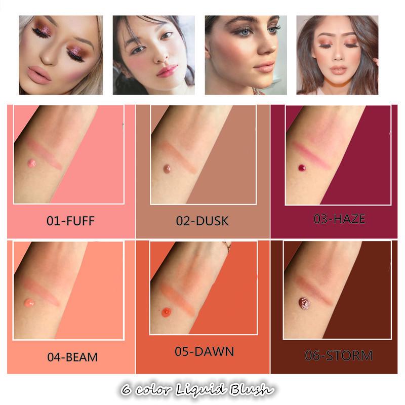 6 Color Blush Red Milk GelLiquid Blush Rouge Obedience Nature10ml