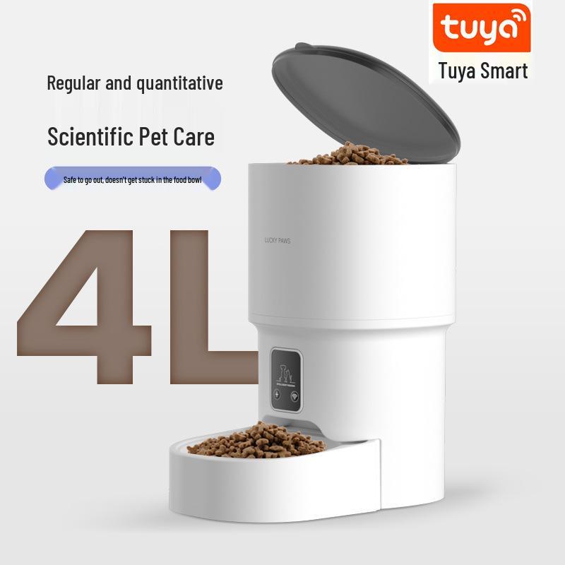 Mangiatoia Intelligente per Animali Domestici 4L TUYA Wi-Fi con Timer e Controllo App per Gatti