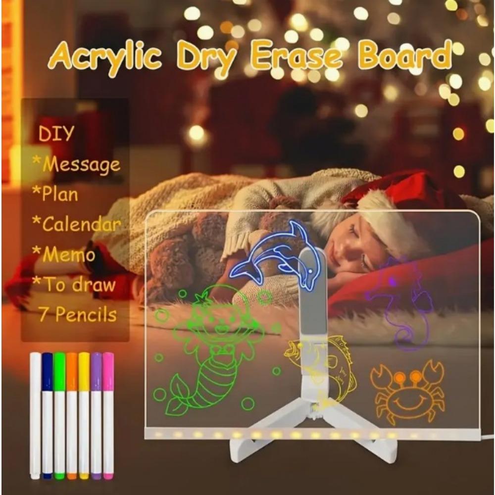 1SET Luminous ins Acrylic Night Light Transparent Light Desktop DIY Handwritten Light Message Painting Night Light lam